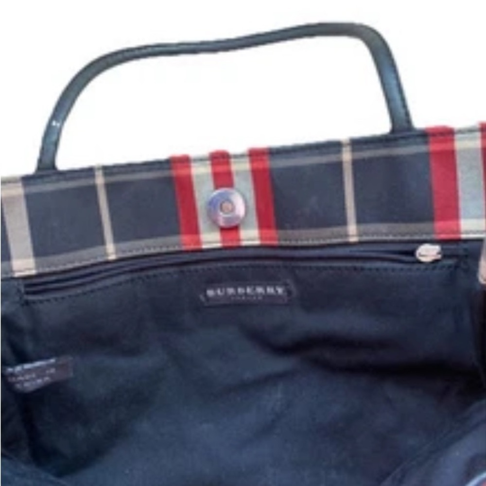 Vintage Burberry Nova Check Red Canvas Tote Bag - Picture 11 of 14